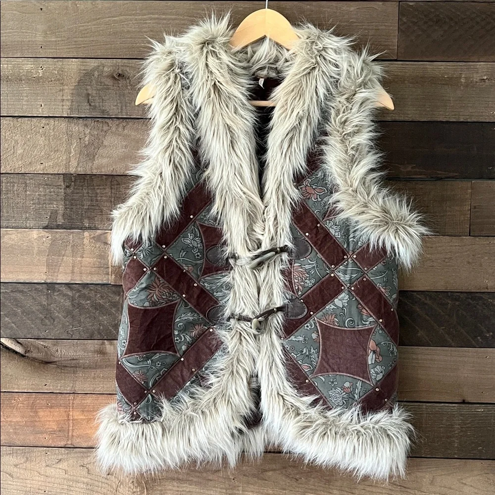Free People Women's Sterling Studded Patchwork Vest Size Small - Picture 3 of 8